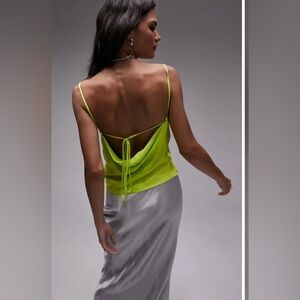 TopShop Cowl Neck Satin Camisole Yellow. Size 6US (fits like 2-4)